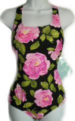SPEEDO Black & Pink Floral 1 pc Swimsuit - Misses 8 - BRAND NEW