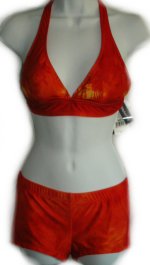 LEI L.E.I. Boy Shorts & Halter Bikini Top Bikini Swimsuit - Misses/Jrs Medium - NEW!