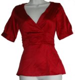 VEROMODA Silk-Like Red Dressy Top/Blouse - Misses 2/4
