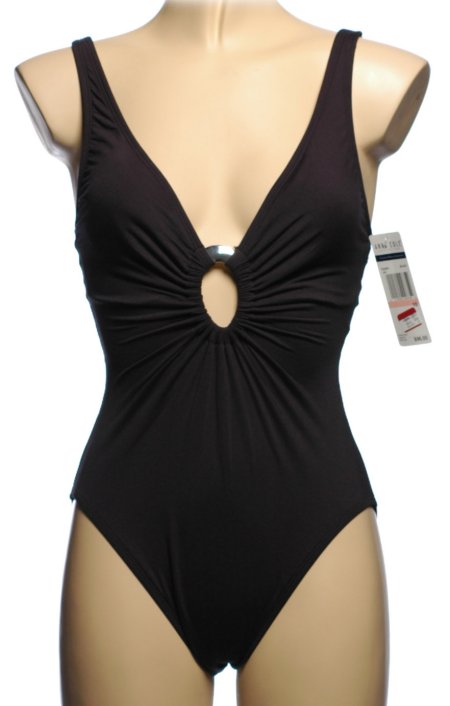 ANNE COLE Super Sexy Black 1 Piece Swimsuit - Misses 10 - BRAND NEW!