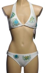 99 DEGREES White Beaded Bikini Swimsuit - Small