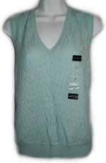LIZ CLAIBORNE LizGolf Fine Cable Knit Merino Wool Sweater Vest - Misses Large - BRAND NEW