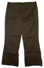 MODA INTERNATIONAL Olive Khaki Flat Front & Back Flared Leg Pants - Misses 6Short - BRAND NEW