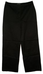 MODA INTERNATIONAL Black Flat Front & Back Straight/Wide Leg Pants - Misses 6Short - BRAND NEW