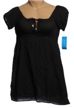 DOTTI Black Crinkle Cotton Swimsuit Cover Up Dress - Small - BRAND NEW