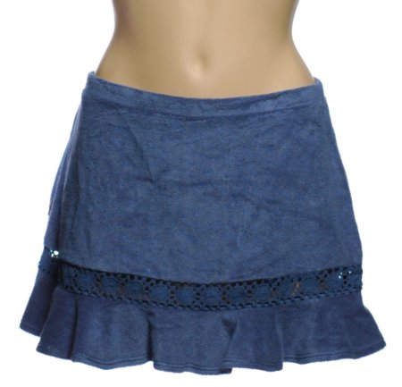 ANNE COLE LOCKER Blue Sail Terry Cloth Swimsuit Separates - SWIM SKIRT Cover Up - Misses X-Large - BRAND NEW
