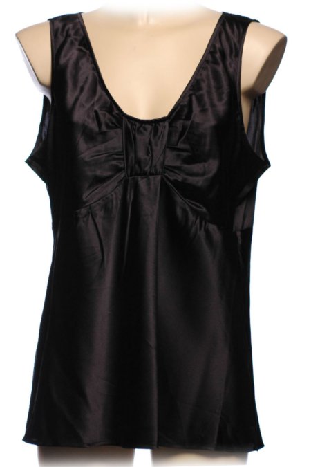 OSCAR DE LA RENTA Black Silk Sleeveless Blouse - Size 14