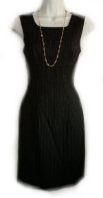DESIGNER CUSTOM Pinstriped Fitted Lined Jumper Dress - Misses 5/6