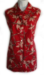 JONES NEW YORK JNY Sport Tropical Print Linen Sleeveless Blouse Top - Plus 22W