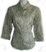 TALBOTS Floral Cotton Voile Stretch 3/4 Sleeve Blouse - Misses/Petites 10