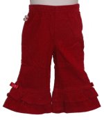 PLEASE MUM Red Sparkle Ruffled Bottom Pants - Girls 6 months