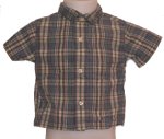 GYMBOREE Blue Plaid Short Sleeve Shirt - Boys 3-6 months