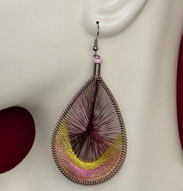 Handmade Alpaca Threaded Loop French Wire Earrings - 007