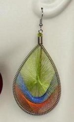 Handmade Alpaca Threaded Loop French Wire Earrings - 014