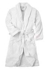 PLUSH Microfleece Knit Pure White Bathrobe - One Size