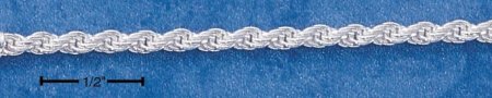 Sterling Silver 925 Classic Rope Chain Necklace - 2.5 mm - 16"