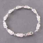Sterling Silver 925 Solid Flip Flop Shoe Link Bracelet - 6.5"