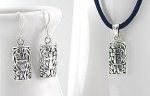 Sterling Silver 925 Celtic Cross Pendant & Earrings Set - JE36652