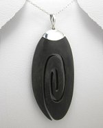 Sterling Silver 925 & Natural Wood Swirl Pendant