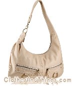 C&T Italian Leather Hobo Tote Handbag - Creamy Tan Leather