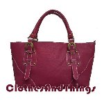 Deep Rose Italian Grained Leather Handbag Tote