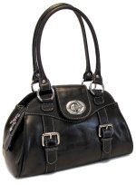 Procida Italian Leather Handbag - Black