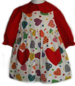 GOTTA B ME Boutique "HAPPY HEARTS" Blouse & Jumper Dress Set - Girls 18-24 mos