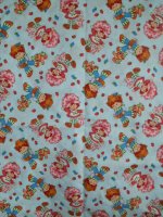Strawberry Shortcake Print Cotton Print Fabric - 45" x 53" - NEW