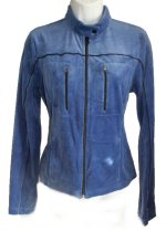 TOMMY HILFIGER Blue Velvet/Velour Zip Front Jacket - Misses/Jrs Small - NWT