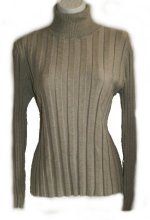 STYLE & CO. Silk Ribbed Knit Silver Turtleneck Sweater - Misses XL