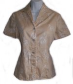 CUSTOM TAILORED Designer Fitted Lapel Blouse - Misses 4/5/6