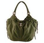 C&T Designer Inspired - Louis Vuitton Mahina Inspired - Italian Leather Tote Handbag Purse - Green Leather
