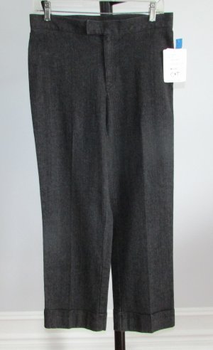 LIZ CLAIBORNE Black Cuffed Ankle Denim Pants - 8